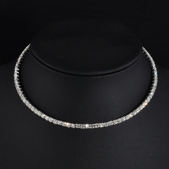 Rhinestone Choker Necklaces Torques Collar Women Statement Jewelry
